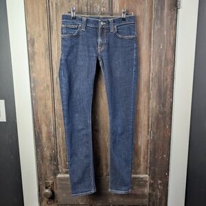 Nudie Jeans Low Rise Skinny Dark Wash Organic Cotton Made in Italy | 28" Waist